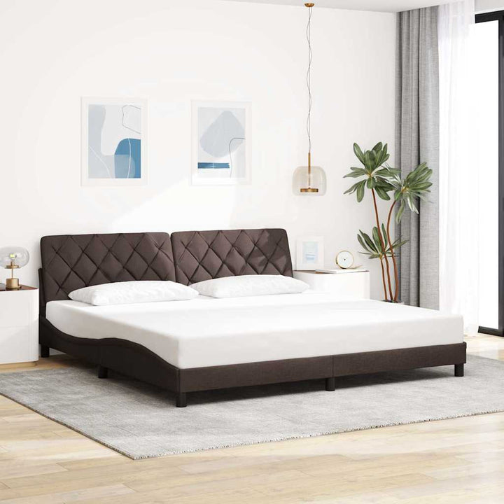 sengeramme uden madras 200x200 cm stof mørkebrun
