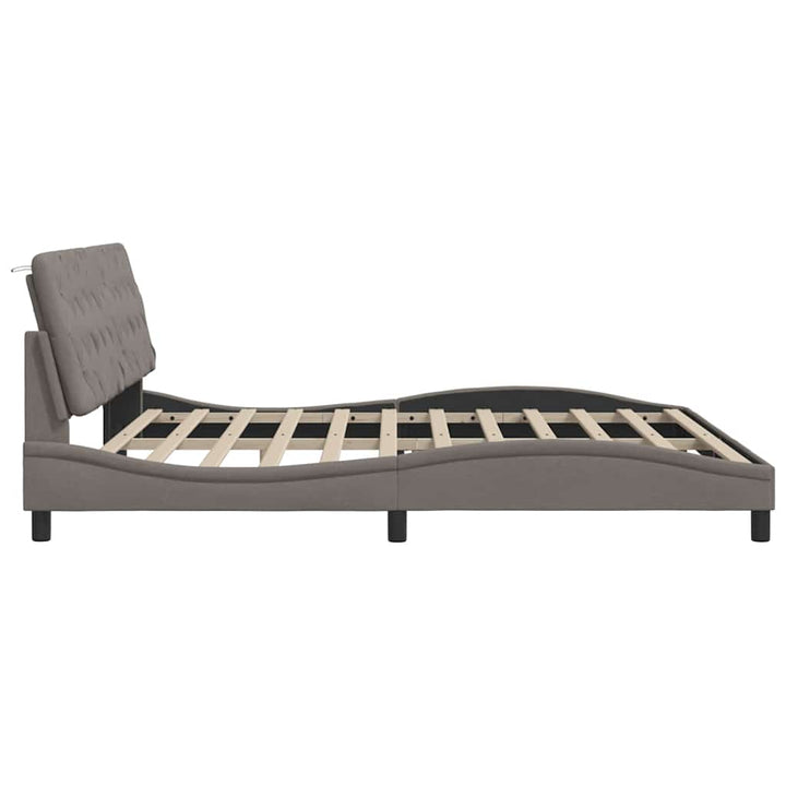 sengeramme uden madras 200x200 cm stof gråbrun