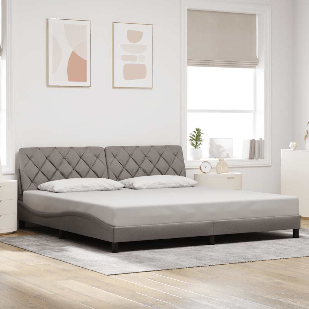 sengeramme uden madras 200x200 cm stof gråbrun
