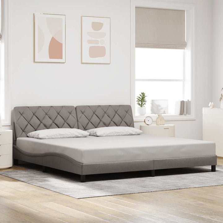 sengeramme uden madras 200x200 cm stof gråbrun
