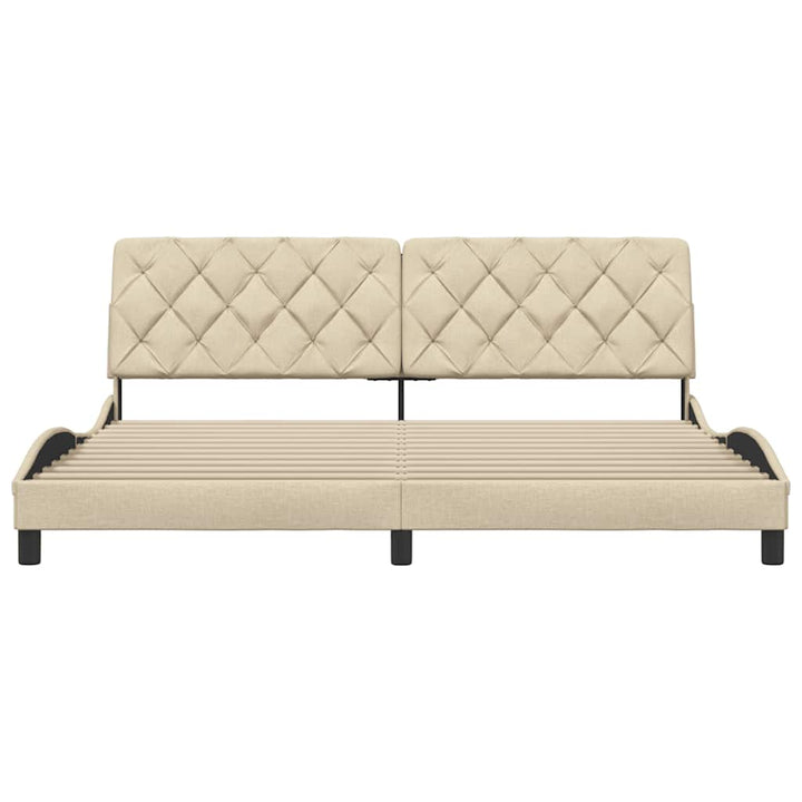 sengeramme uden madras 200x200 cm stof cremefarvet