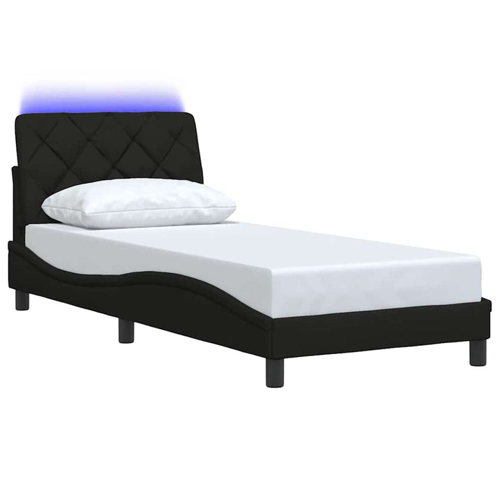 sengeramme med LED uden madras 80x200 cm stof sort