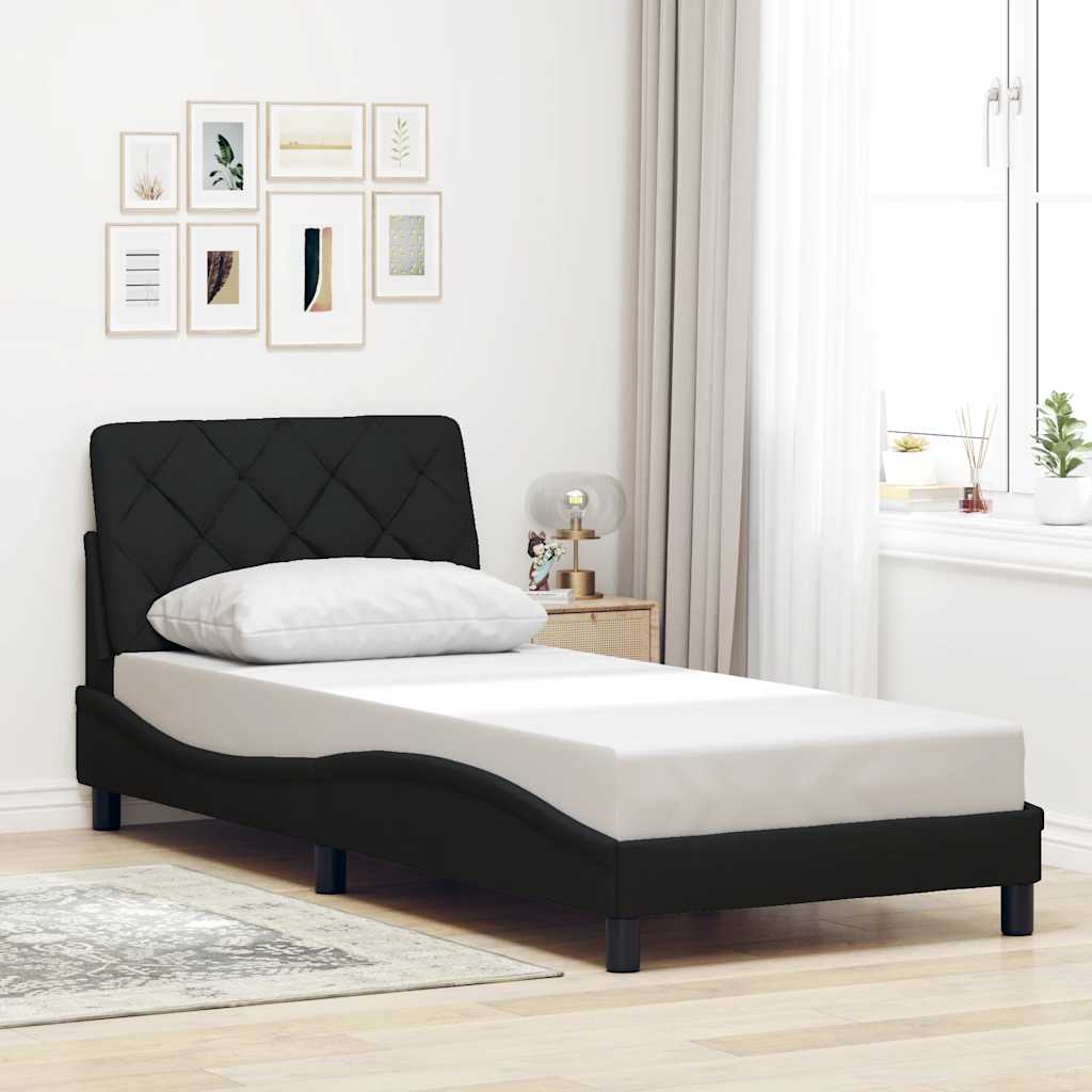 sengeramme med LED uden madras 80x200 cm stof sort