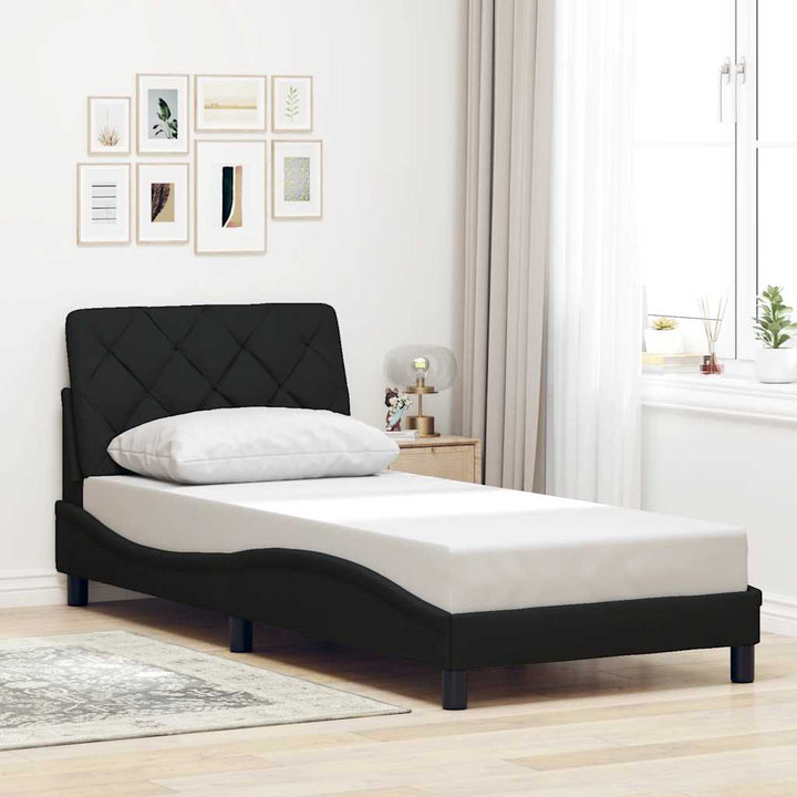 sengeramme med LED uden madras 80x200 cm stof sort