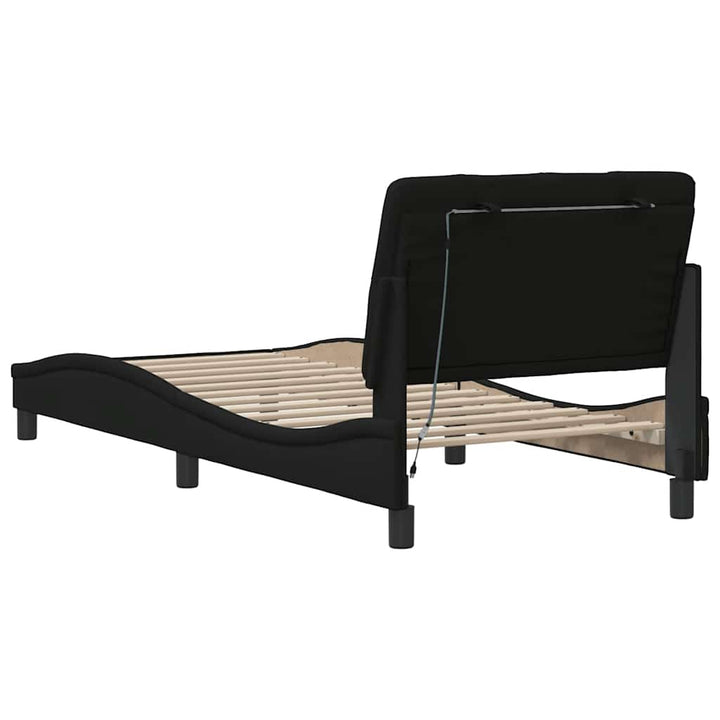 sengeramme med LED uden madras 80x200 cm stof sort