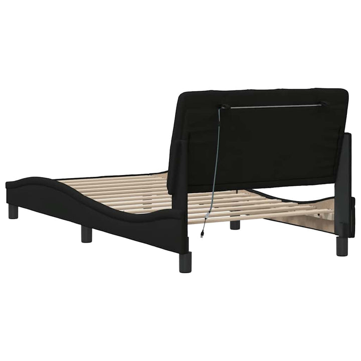 Sengeramme med LED uden madras 100x200 cm stof sort