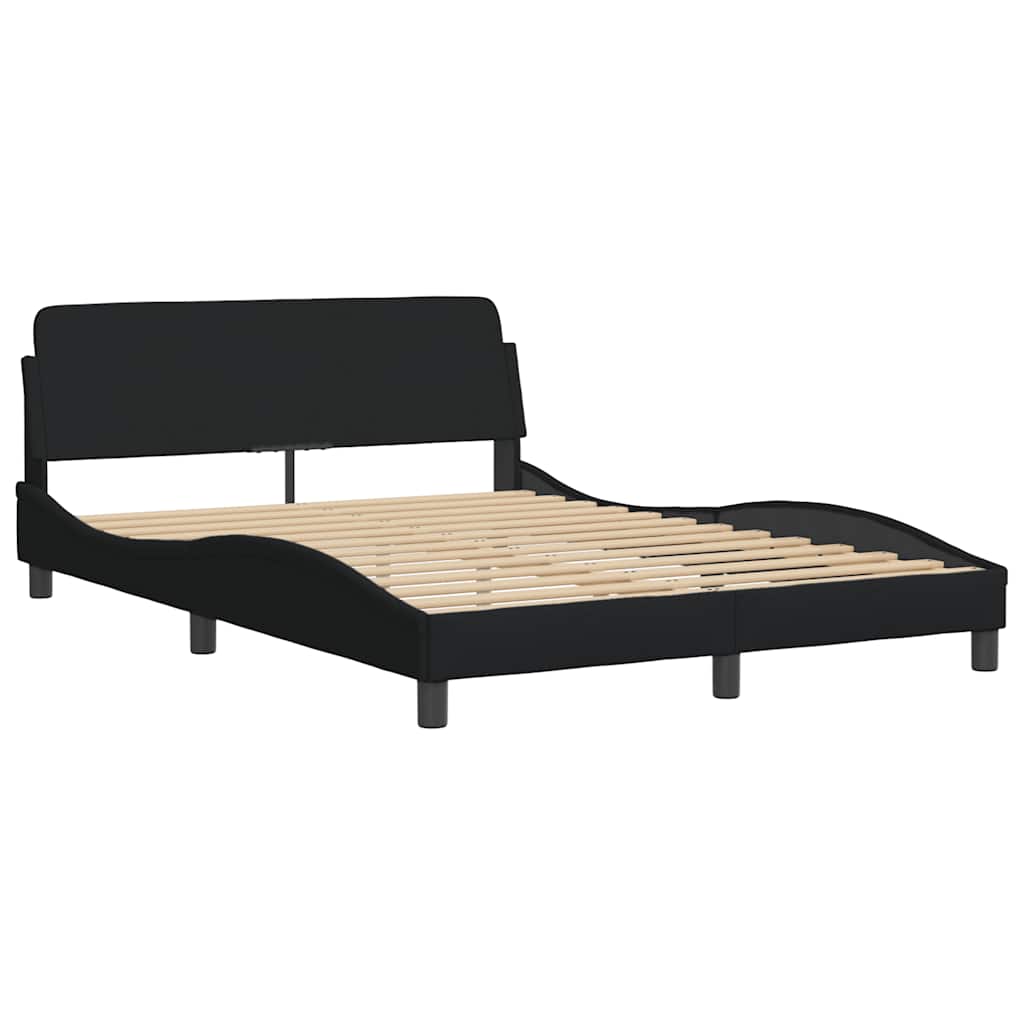 sengeramme med LED uden madras 140x200 cm stof sort