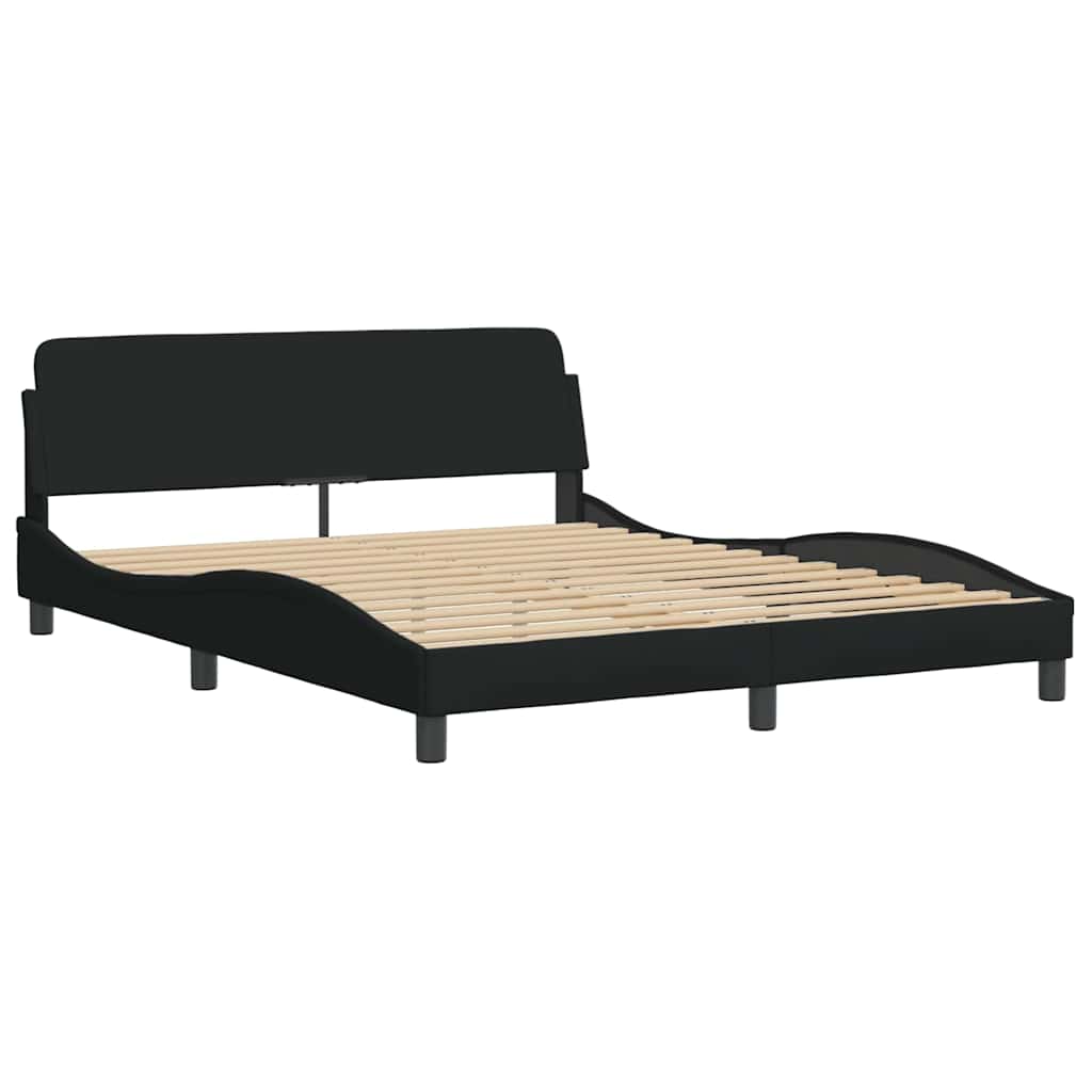sengeramme med LED uden madras 160x200 cm stof sort