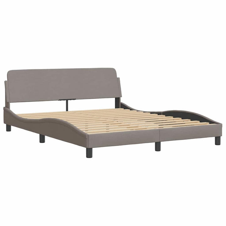 sengeramme med LED uden madras 160x200 cm stof gråbrun