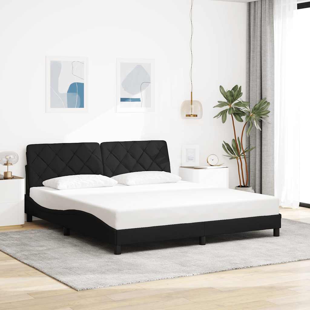 sengeramme med LED uden madras 180x200 cm stof sort