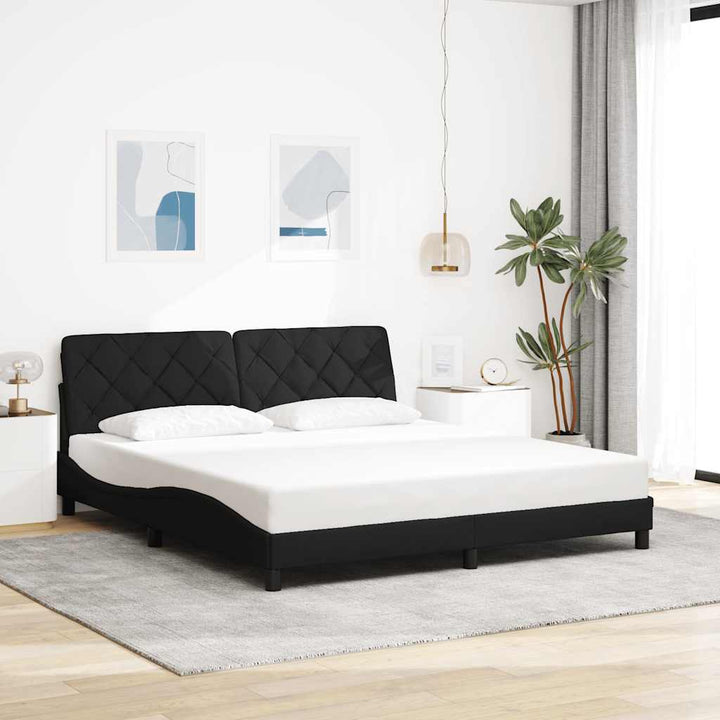 sengeramme med LED uden madras 180x200 cm stof sort
