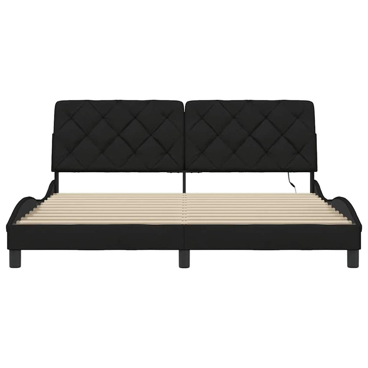 sengeramme med LED uden madras 180x200 cm stof sort