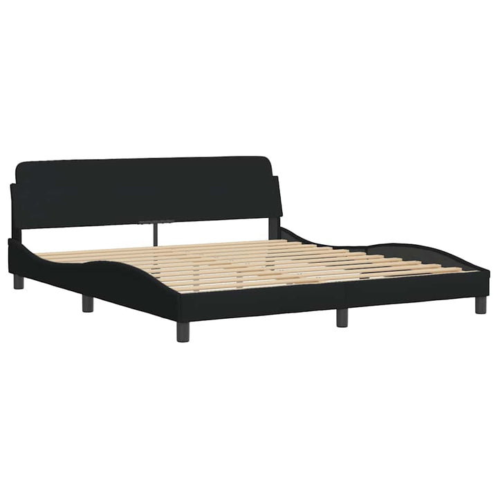 sengeramme med LED uden madras 180x200 cm stof sort