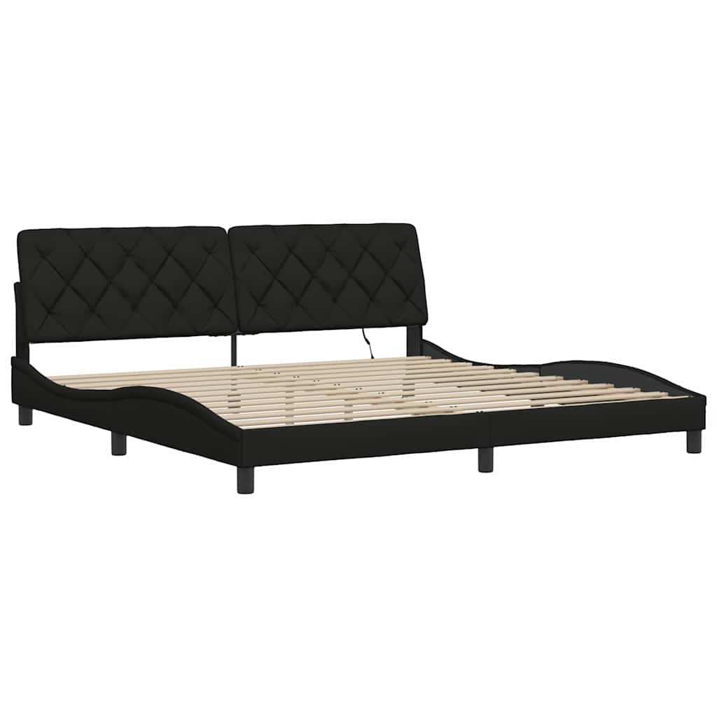 sengeramme med LED uden madras 200x200 cm stof sort