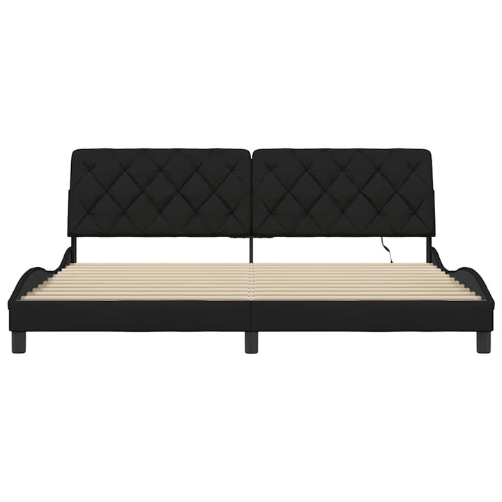 sengeramme med LED uden madras 200x200 cm stof sort