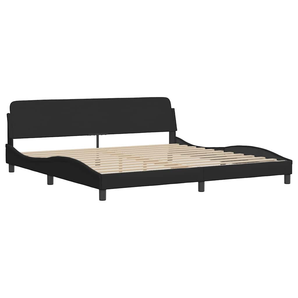 sengeramme med LED uden madras 200x200 cm stof sort