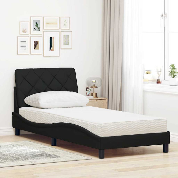 seng med madras 80x200 cm stof sort