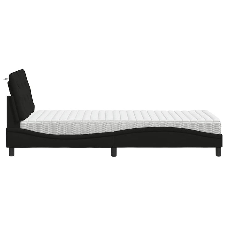 seng med madras 80x200 cm stof sort