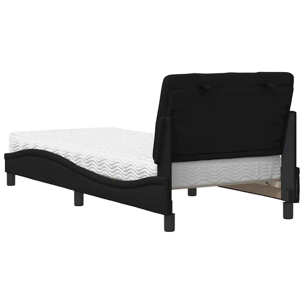 seng med madras 80x200 cm stof sort