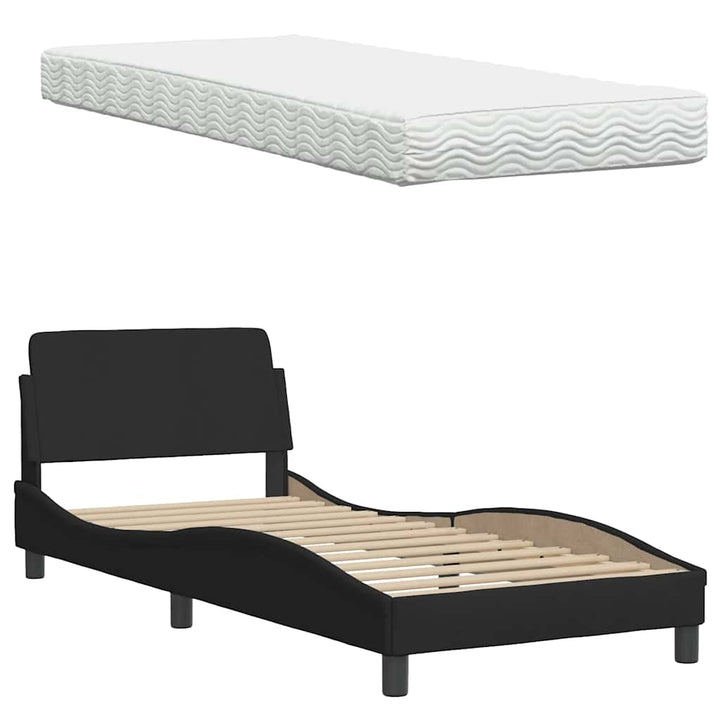seng med madras 80x200 cm stof sort