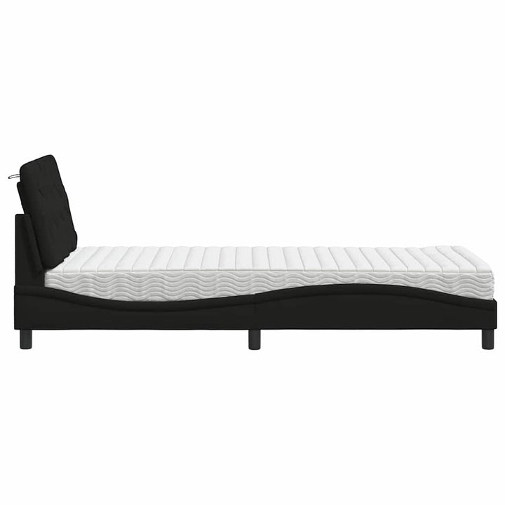 seng med madras 90x200 cm stof sort