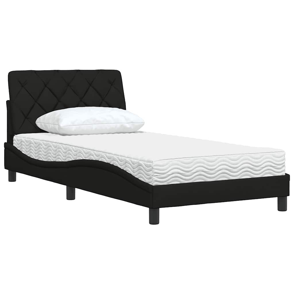 seng med madras 100x200 cm stof sort