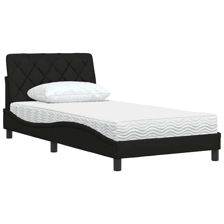 seng med madras 100x200 cm stof sort