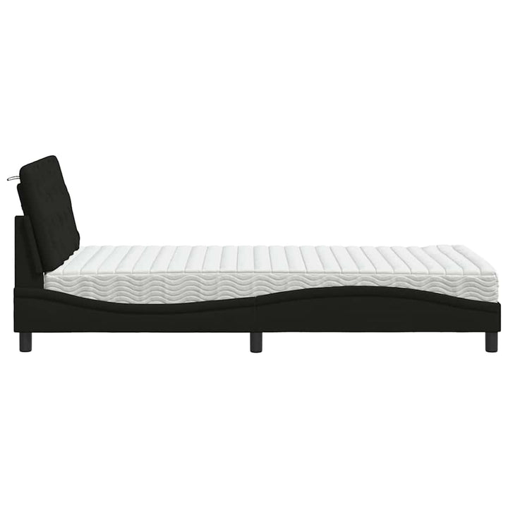 seng med madras 100x200 cm stof sort