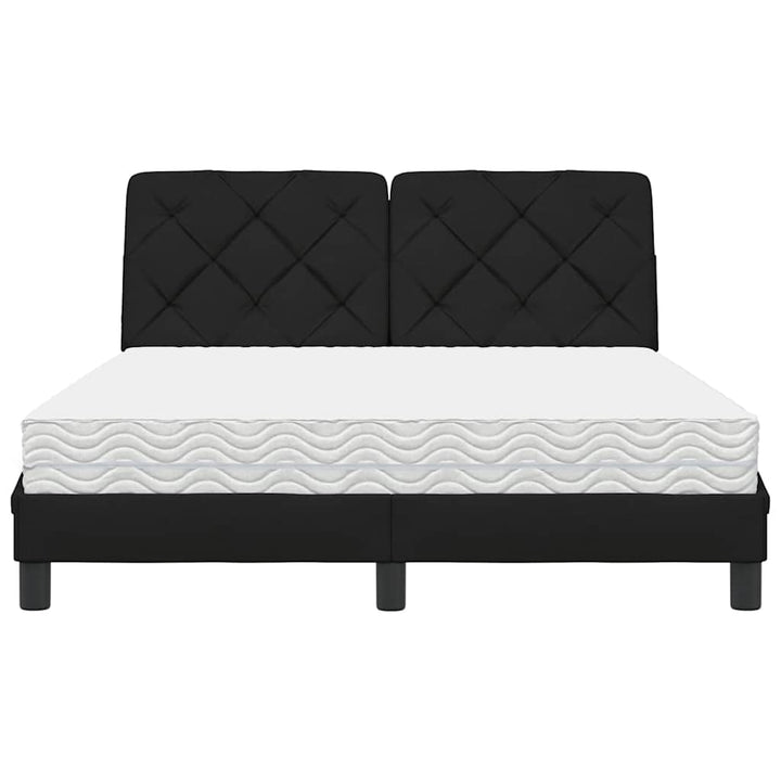 Seng med madras 140x190 cm stof sort