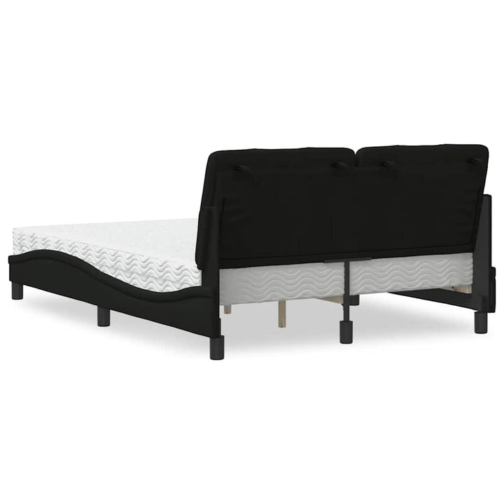Seng med madras 140x190 cm stof sort
