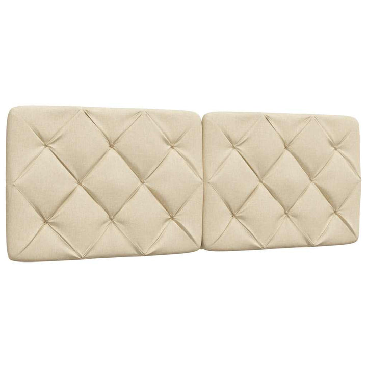 Seng med madras 140x190 cm stof cremefarvet