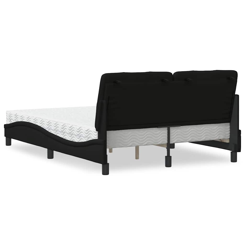 Seng med madras 140x200 cm stof sort