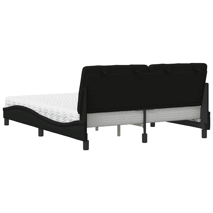 Seng med madras 160x200 cm stof sort