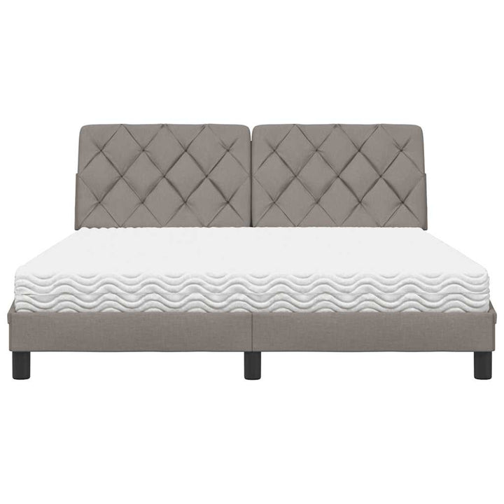 Seng med madras 160x200 cm stof gråbrun