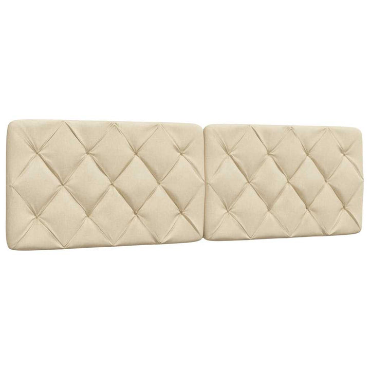 Seng med madras 160x200 cm stof cremefarvet