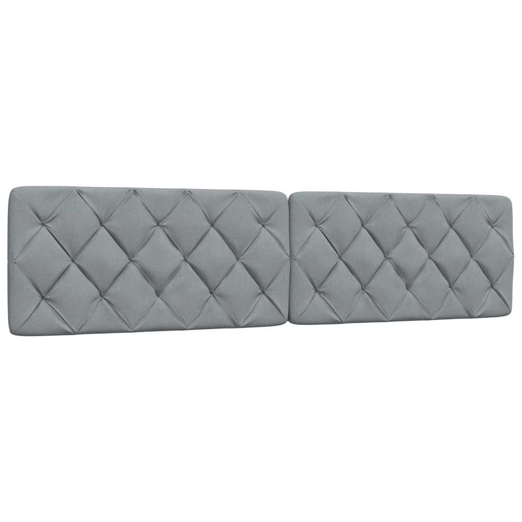 seng med madras 200x200 cm stof lysegrå