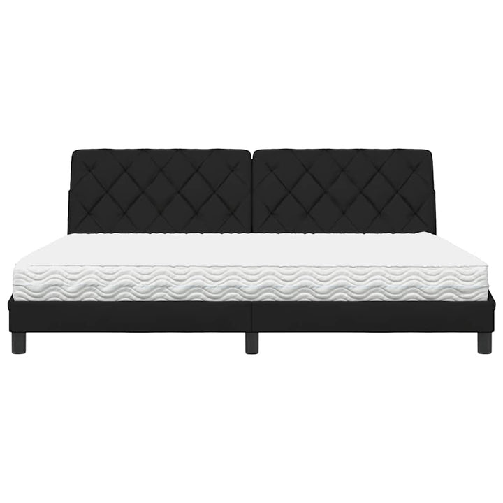 seng med madras 200x200 cm stof sort