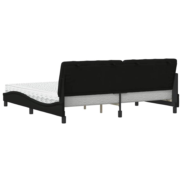 seng med madras 200x200 cm stof sort