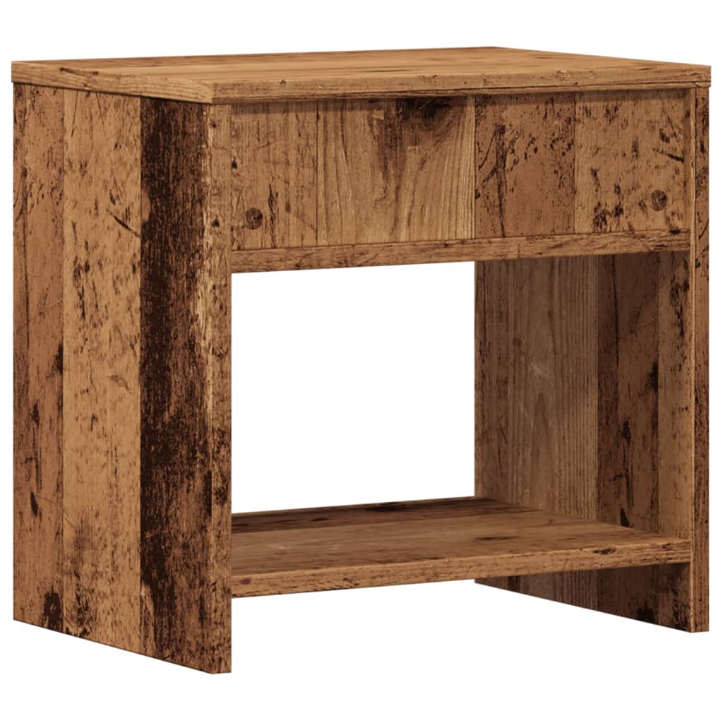 sengeborde 2 stk. 40x30x40 cm konstrueret træ gammelt trælook
