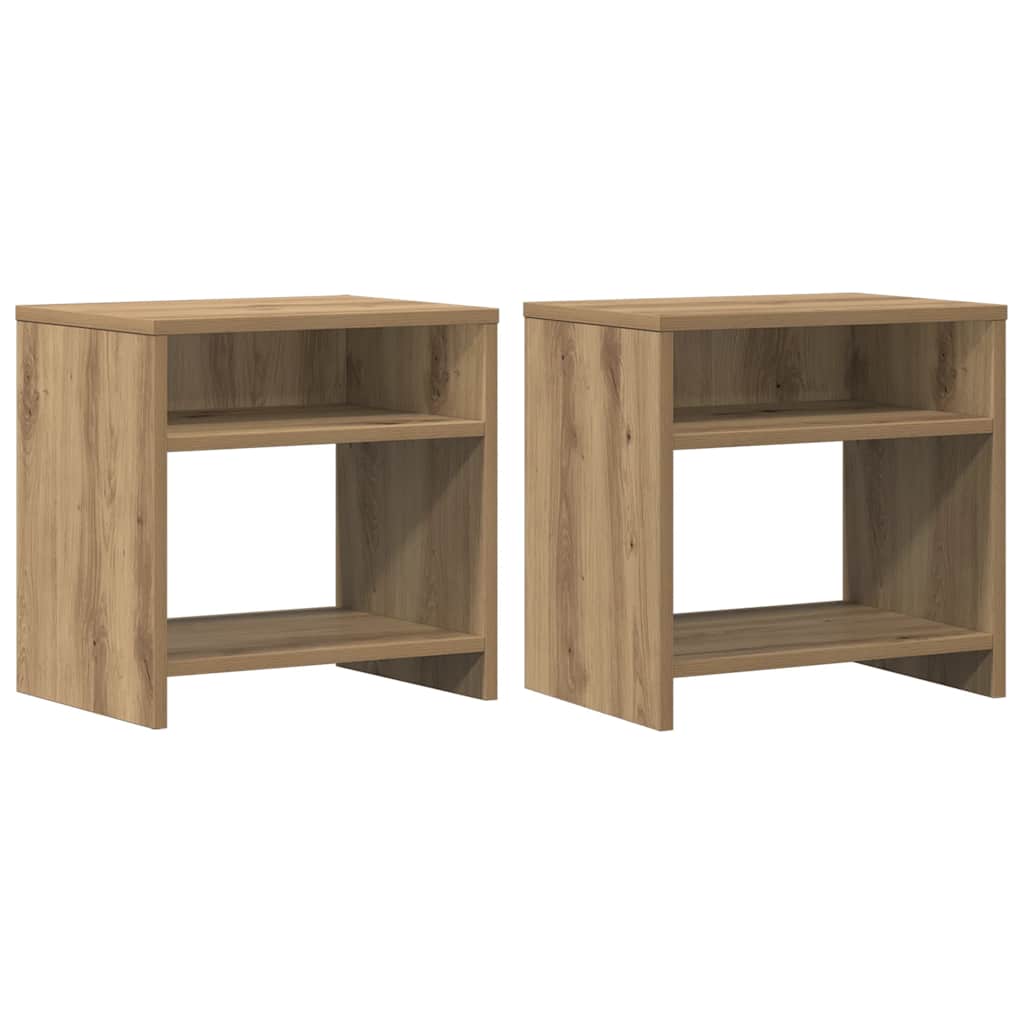 sengeborde 2 stk. 40x30x40 cm konstrueret træ kunsteg