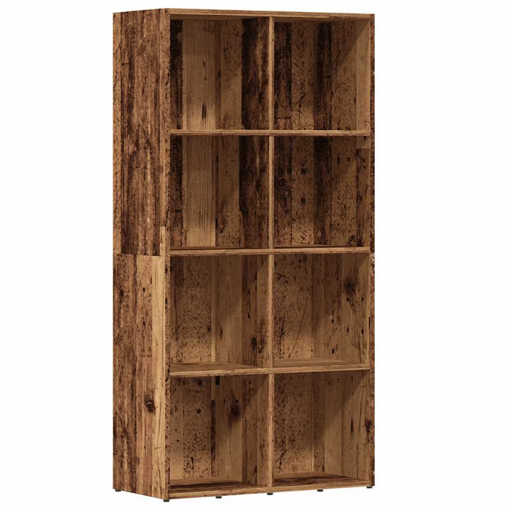 bogskab 66x30x130 cm konstrueret træ antikt træ