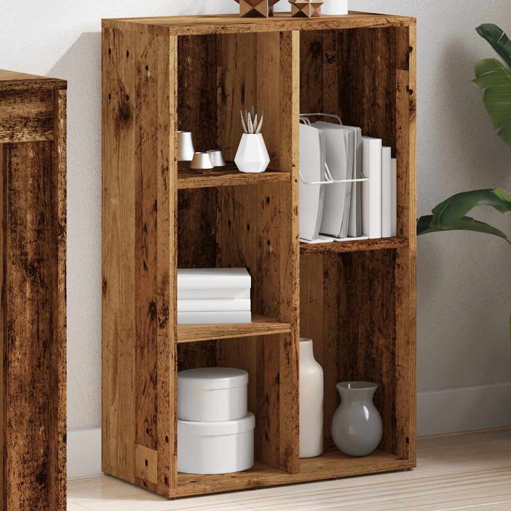 bogskab 50x25x80 cm konstrueret træ antikt træ
