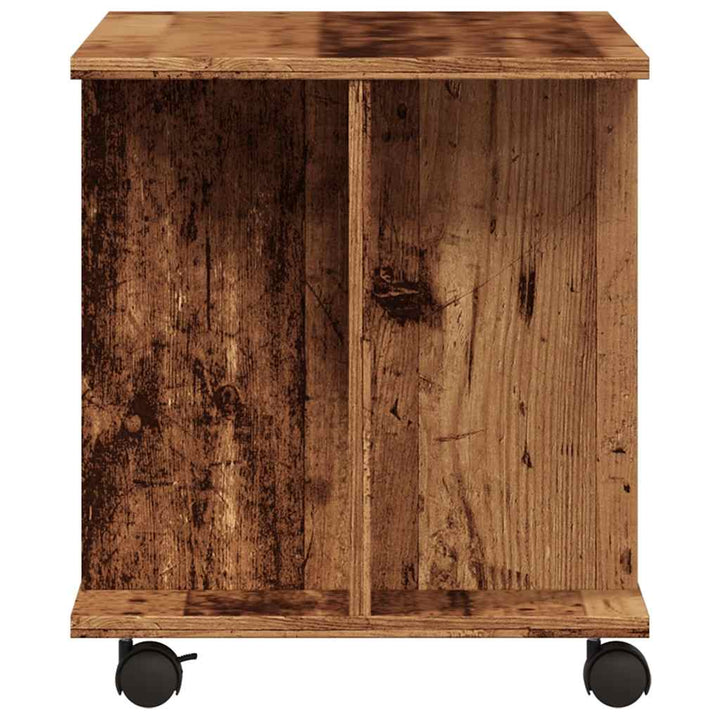 tv-skab med hjul 80x40x45 cm konstrueret træ antikt trælook