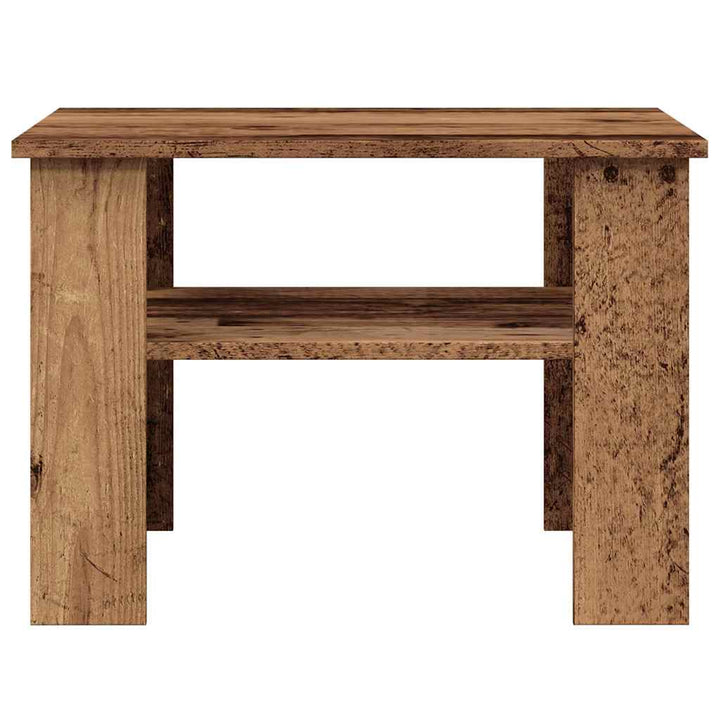 sofabord 60x60x42 cm konstrueret træ antikt træ
