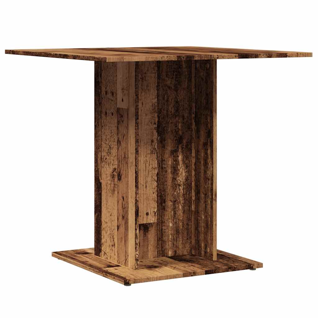 spisebord 80 x 80 x 75 cm konstrueret træ antikt trælook