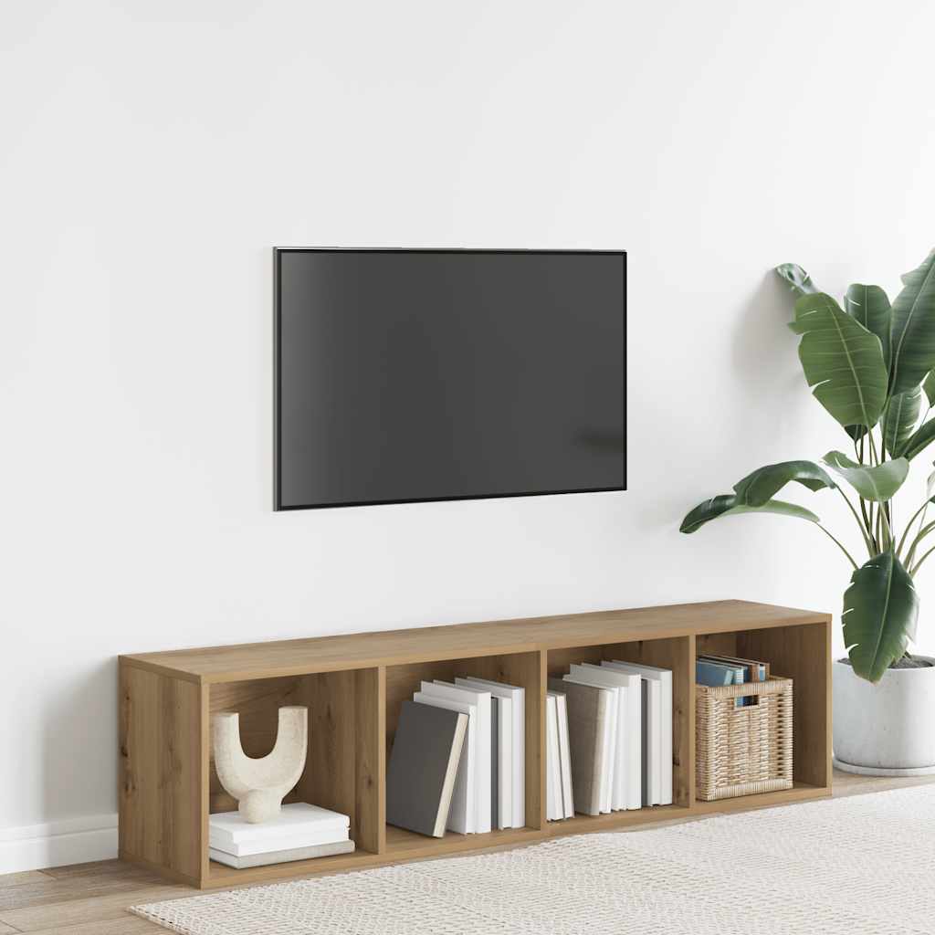 bogreol/tv-bord 36x30x143cm konstrueret træ kunsteg
