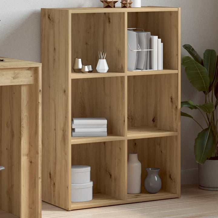 bogreol/skænk 66x30x98 cm konstrueret træ egetræ