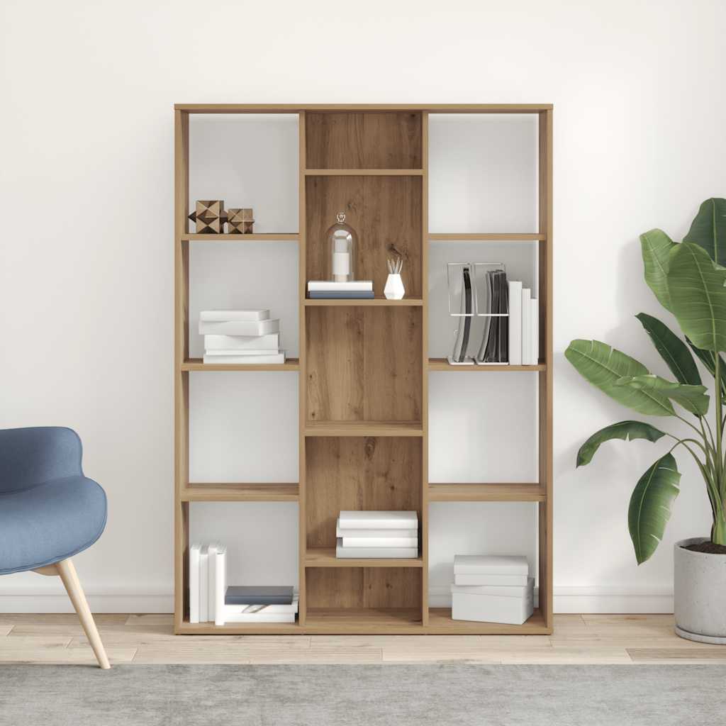 rumdeler/bogreol 100x24x140 cm konstrueret træ artisan eg
