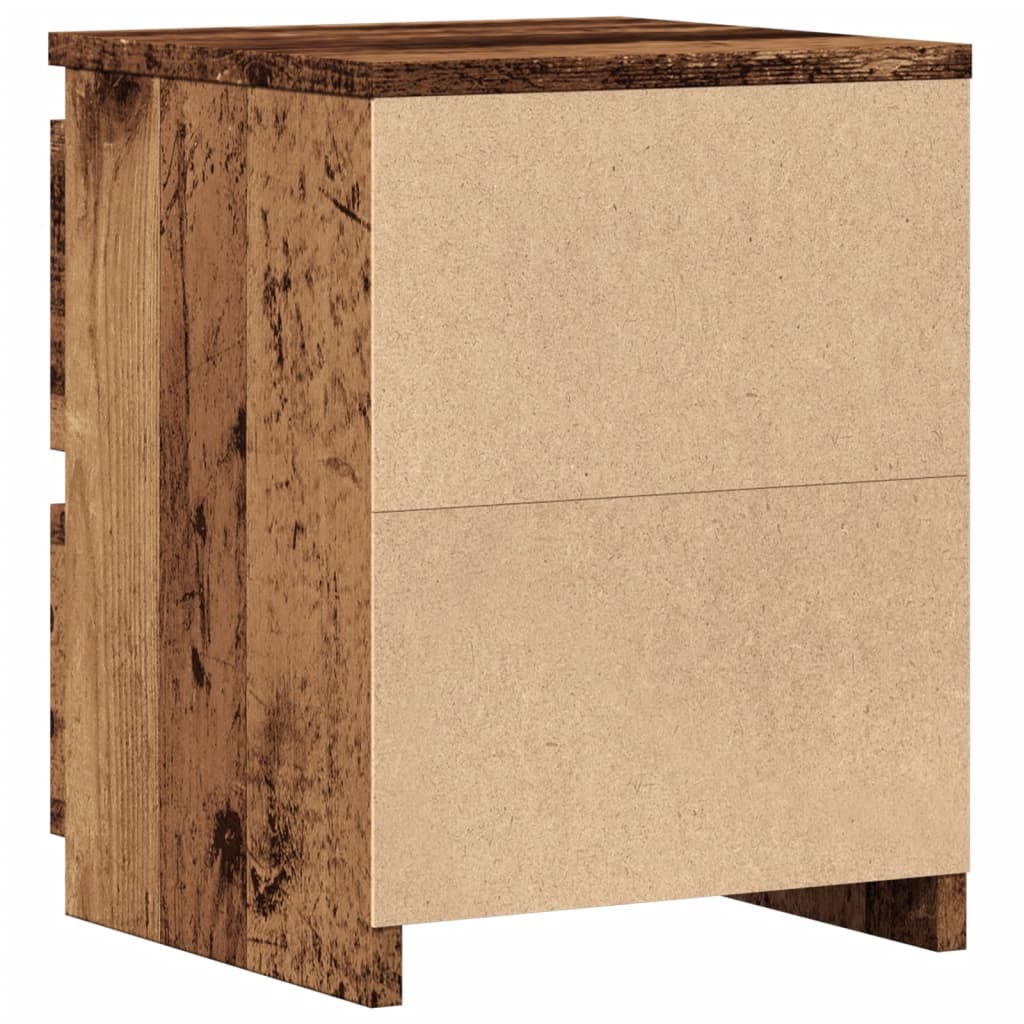 sengeborde 2 stk. 30x30x40 cm konstrueret træ antikt trælook