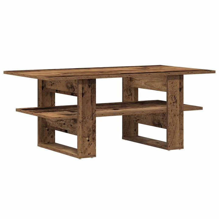 sofabord 102x55x42 cm konstrueret træ antikt trælook